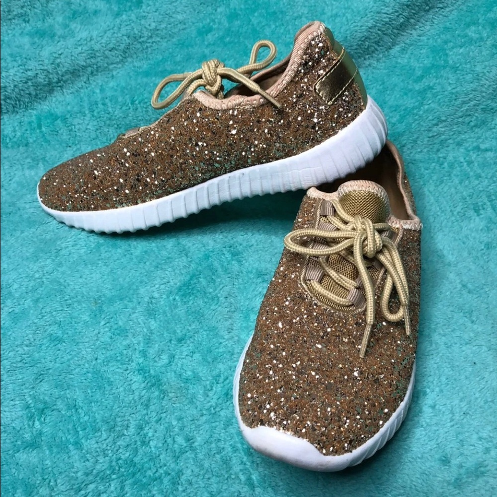 Gold Glitter Sneakers Sz 6.5